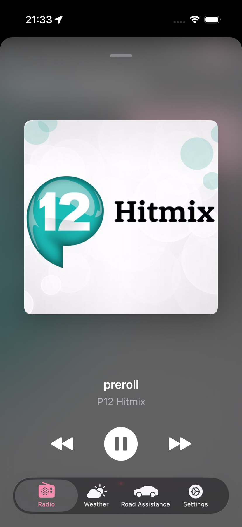 Skurring app – P12 Hitmix player